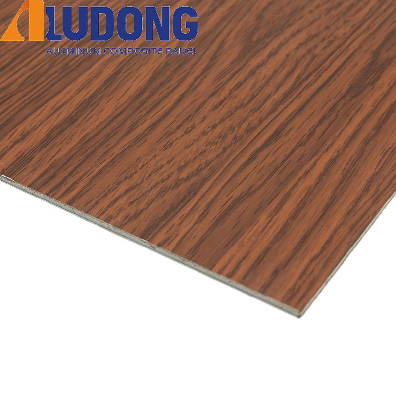 E0 Grade Wooden Aluminum Composite Panel Impact Resistance Pe/Pvdf Coating