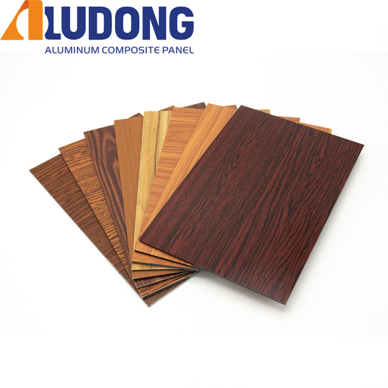 Fabricante directo 5 mm de grano de madera ACP PVDF revestimiento, anti-UV y a prueba de fuego para la pared de cortina 24/7 apoyo técnico